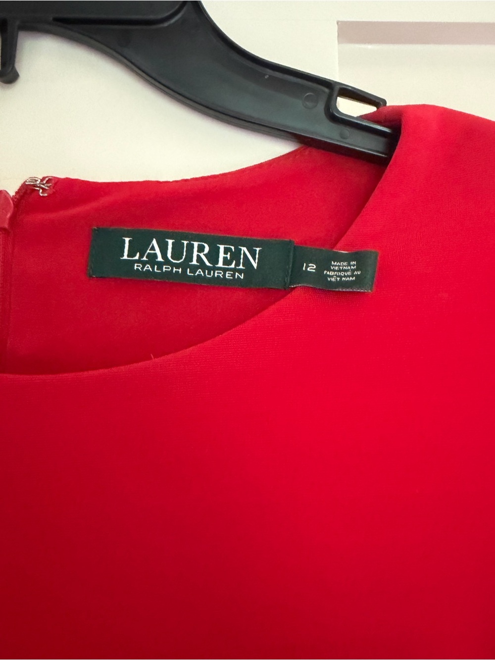 Ralph Lauren Red Long-Sleeve Sheath Dress with Gold Zip Accent - Picture 3 of 3